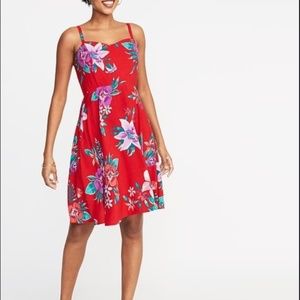 NWT Fit and Flare Printed Cami Dress